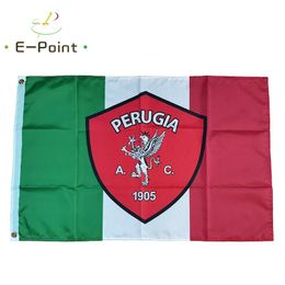 Italie AC Pérouse Calcio Drapeau 3 * 5 pieds (90 cm * 150 cm) Polyester Serie A drapeaux bannière décoration volant maison jardin cadeaux de fête