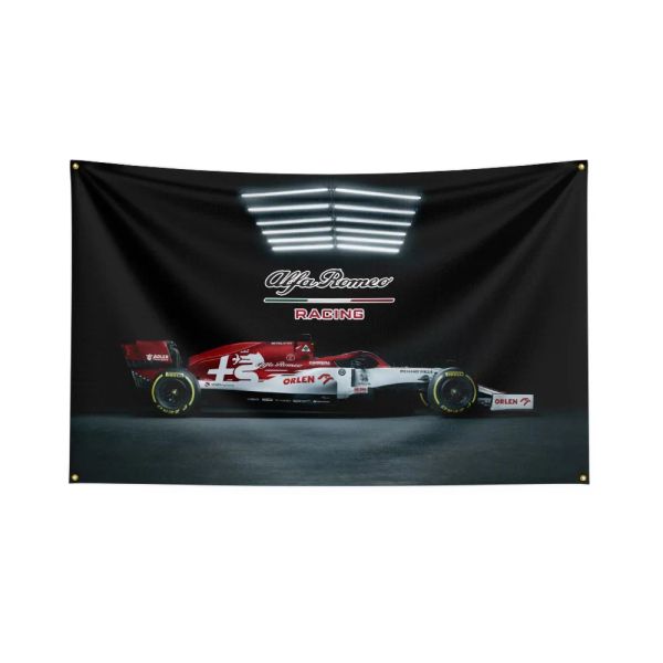 Italie Alfa Romeo Racing Flag Polyester Digital Printing F1 Car Club Team Banner