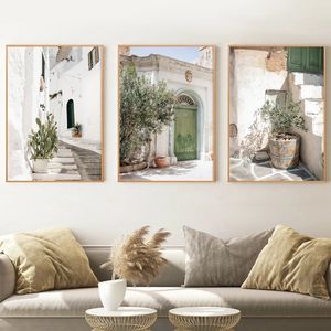 Italië Ancient Architecture Puglia Photography Canvas Posters en prints reisgeschenken Boho Neutral Wall Pictures Home Art Decor