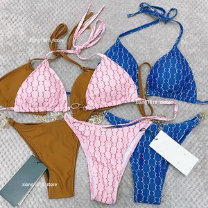 Italie marque designer haute qualité femmes bikinis ensemble sexy deux pièces impression beau bikini transparent maillot de bain de luxe