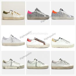 Italie marque Golden Hi Star Sneakers semelle plate-forme Femmes Casual Chaussures de luxe Classique Blanc Do-old Dirty Designer Fashion Leopard Tail Man