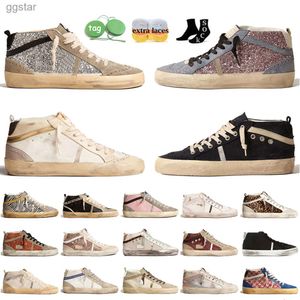 Italië Merk goldenﾠgoosed Sneakers Dames Heren Top Leer Suede Mid Star Designer Casual Schoenen Lila Glitter Zilver Roze Bordeaux Goud Vintage Italië Bran PEIJ