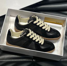 Italia Brand Maison Sneakers zapatos de cuero de gamuza para hombres Sport Confort Coffskin Entrenadores de piel de becerro Excelente Hombre Casual Eu38-46 Caja original