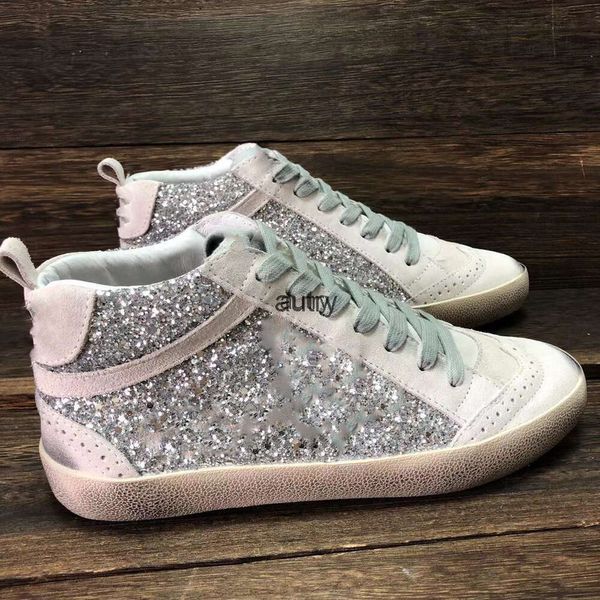 Italie marque Mid Slide Star style haut de gamme femmes Superstar baskets chaussures de sport baskets de luxe sequin classique blanc Do-old Dirty hommes chaussure 034