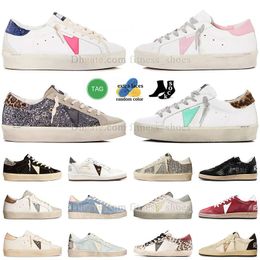 Italia Marchio plate-forme scarpe invernali Goldenstar Goldens sneakers uomo donna super ball star sabot purestar do old dirty casual in pelle nero rosa mocassino