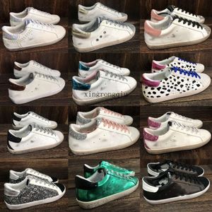 Zapatilla de deporte de marca italiana, zapatos de mujer Super Star con estampado de leopardo, purpurina rosa y dorada, zapato clásico blanco Do-old Dirty de estilo superior