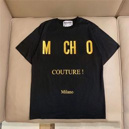 Italia marcas comodidad colores camisetas carta de oso de peluche Estampado gráfico ocio Moda calidad duradera pareja Entrenador diseñador Negro blanco Hombre mujer Ropa camisetas