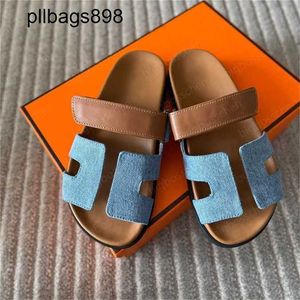 Italie chypres sandales plate en cuir authentique STRAPE VELCRO 7A SANDAL SANDAL VERT MULES LICES OUTDOOR CONCUT