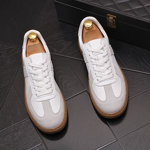 Italia Clásico Vestido de Boda de Negocios Zapatos de Fiesta Moda de Otoño Zapatillas Casuales Vulcanizadas Punta Redonda Parte Inferior Gruesa Ocio Mocasines para Caminar al Aire Libre Y3