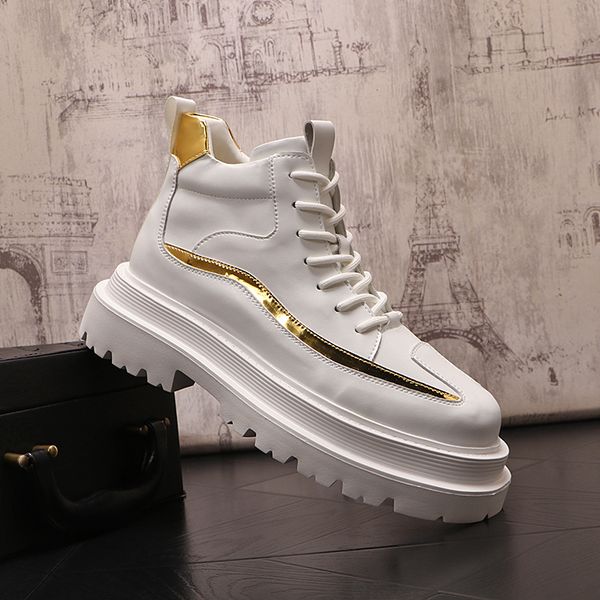 Italia Classic Business Wedding Dress Farty Fashion Fashion High Top White Canvas Casual Sneakers sin deslizamiento sin deslizamiento Botthing Botting Boots Y89