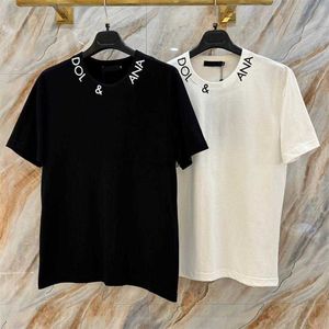 Italia D G Brand Tees Milan Mens Diseñador Tamisa Luxury Black White 100% Algodón Correcto Camiseta de manga de manga corta de letra correcta