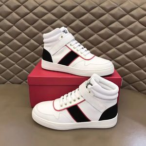 Italie Design Freestyle High-Top Sneaker Chaussures Femmes Semelle en caoutchouc orange Confort Skateboard Marche Casual Marche Baskets en cuir Boîte