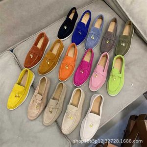 Italië ontwerper Loropiana schoenen LP lefu dames nieuw type slouchy bonenbonen schoenen pluche lederen zachte bodem franjes muller damesschoenen