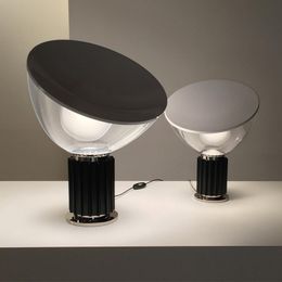 Italie Designer Radar Lampes de table pour chambre Lampe de chevet Salon moderne Hôtel Support en aluminium Abat-jour en verre Étude Lampe de bureau
