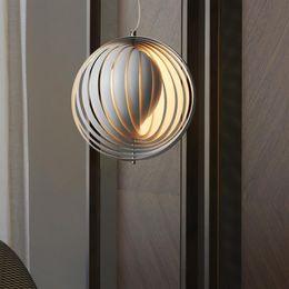 Italie Designer rotatif lune lampes suspendues salon lumière moderne minimaliste el Restaurant café Bar cercle pendentif Light322E