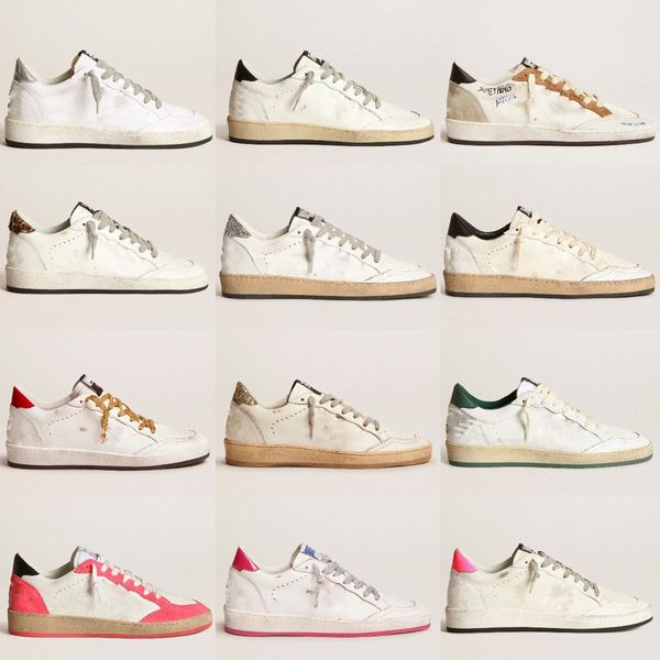 Italie Designer Chaussures Popularité Golden Ball Star Femmes Sneakers Rose vif Glitter python Star sneaker Classique Blanc Do-old Dirty Casual Femme Hommes Chaussure Bon vendeur