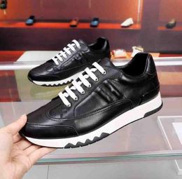 Italië ontwerpers Mannen casual schoenen leer lage sneaker Trail Farbe Leder Sneakers outdoor veters trainers buitensporten rubberen zool met doos EU38-46