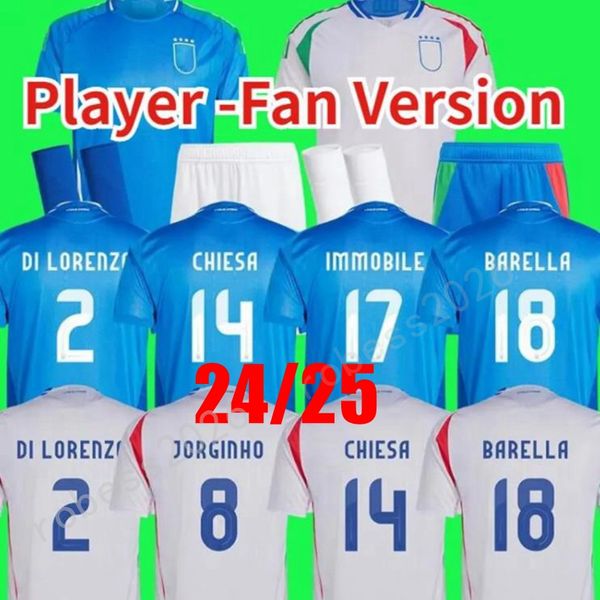 Italia Copa Europea 2024 2025 Jerseys de fútbol NS Jugador Bonucci Jorginho Insigne Verratti Menores Camisas de fútbol Chiesa Barella Chitalia Faiellini Pellegrini