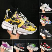 Italie Fashion Casual Canvas Chaussures Designers Femme Sneakers Mentes White Greek Key Plateforme Men Femme Chainz Robe Footwe Chain Reaction
