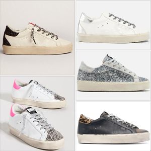 Italie Golden Designer Chaussures Femmes Hi Star Casual Chaussure De Luxe Paillettes Classique Blanc Do Old Dirty Lace Up Hommes Femme Star Baskets