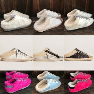 Italie Golden Designer Sneaker Super Star Sabot Women Fourn Slippers Chaussures décontractées Sequin Classic White Do-Old Dirty Sneakers Sneakers Australie Chaussures en laine d'hiver