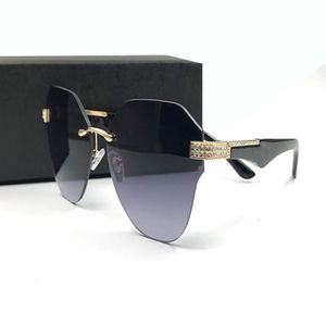 Italië luxe randloze zonnebrillen limited edition mousserende diamant designer frame UV -bescherming zonnebril mode zomerstijl FO6476351