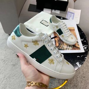 Italië nieuwe Ace sneaker schoenen witte platte leren schoen groen rood 1977 streep geborduurde tijger slang paren trainers chaussures maat 35-45 1,25 33