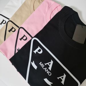 Italie PAA marque Mode coton mélange T-shirt Hommes femme Vêtements lettre drôle Impression patchwork couleur Pull décontracté triangle Jersey à manches graphiques Tee Drs Tops