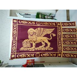 Italië Republic Venice City Flag Standaard van St. Mark Lion Custom elke maat Vliegende banner 100D Polyester 220614