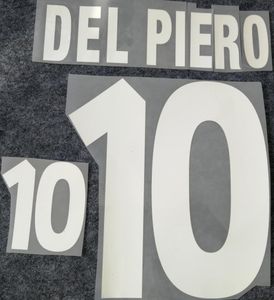 Italië Retro Printing Soccer Nameset 10 Del Piero Player039S Stamping Stickers Gedrukte nummering onder de indruk Vintage Football7437062