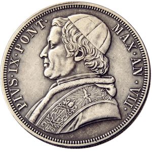 Pièces de monnaie plaquées argent, italie Vatican, états pontificaux, artisanat Scudo (1848 1853 1854), accessoires de décoration pour la maison