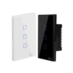 Itead Sonoff T2 / T3 EU / UK / US WiFi / RF Smart Wall Touch Interrupteur 1/2/3 Gang WiFi WiFi Éclairage pour Ewelink Alexa Google Home