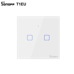 Itead Sonoff TX T1 EU WiFi Light Switch APP / Voice / 433MHz RF Remote Controller Smart Home Switches Glasss Panneau Fonctionne avec Alexa