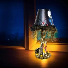 Artículos Artículos de Novedad Lámpara de Mesa Nightmare Jack's Modelo Hecho a Mano de Resina Decoraciones de Escritorio Halloween Navidad Decoración del Hogar decoraciones para