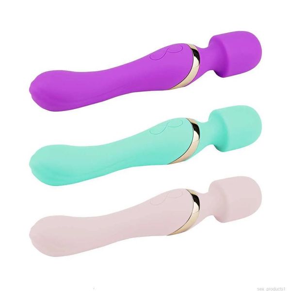 Articles de massage sexuel, vibromasseur intelligent à double tête, rechargeable, pour masturbation féminine, bâton de massage AV climax, produits sexuels en silicone pour adultes