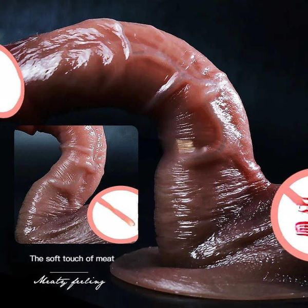 Articles Sex toy masseur énorme gode réaliste pénis en silicone doux et flexible avec ventouse pour les femmes Masturbation Gay Strapon Cock