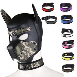 Articles sexy Bdsm Bondage RolePlay chien capuche masque esclave fétiche pleine tête retenue cou collier SM jouets pour Couples