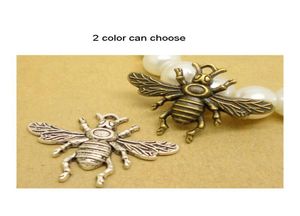 Items100PCSlot Alloy Bee Bronze of Silver Carmed Charms Hanger Fit sieraden DIY 2524mm5403385