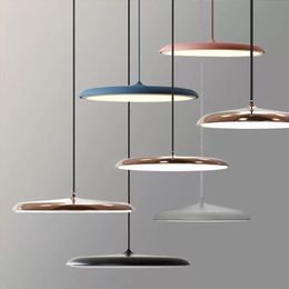 Itlian Design LED Suspension UFO plaque ronde luminaire design lampe à Suspension pour salle à manger cuisine îlot Table étude suspendus292Z