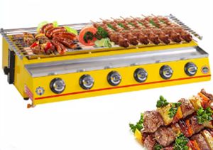 ITOP 6 Brûleurs Barbecue Grill Commercial Barbecue Extérieur Sans Fumée Infrarouge 2800Pa Machine Facile À Nettoyer LLFA