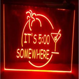 Het is 500 ergens Margarita Beer Bar Pub Club 3D -borden LED NEON LICHT SPORT HOME Decor Crafts207N