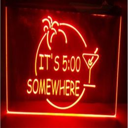 Het is 500 ergens Margarita Beer Bar Pub Club 3D -borden LED NEON LICHT SPART Home Decor Crafts198J