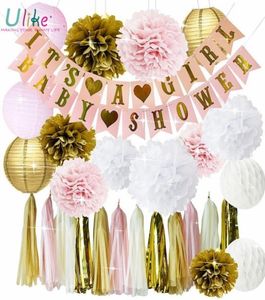 C'est une fille de baby shower paper paper pom and en nid d'abeille rideau de pluie pour la fête d'anniversaire de mariage décoration adulte Q1906065899598