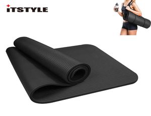 Tapis de Yoga d'exercice ITSTYLE 10mm NBR Extra épais haute densité Fitness avec sangle de transport pour entraînement Pilates 5352788