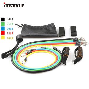 Itstyle 11 in 1 pull touw fitness oefeningen weerstand bands workout yoga crossfit latex buizen pedaal excerciser body training H1026