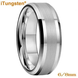 iTungsten 6 mm 8 mm Compromiso Alianza de boda Anillo de dedo de carburo de tungsteno para hombres Mujeres Pareja Moda Joyería de moda Ajuste cómodo 240110