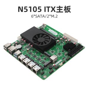 ITX quad core 11e génération N5105 routage souple carte mère NAS 6 satas/4 ports réseau 2.5G double M.2