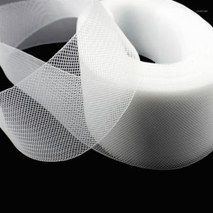 IuBuFiGo Trenza de crinolinas de crin duras lisas rígidas planas para hacer vestidos y sombreros Negro Blanco para elegir 100 yardas / lote 1217h