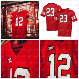 Maillot de football personnalisé 2023-24 Texas Tech Red Raiders RED THROWBACK Morton Wilson Shough Schooler Deaton Ezukanma Collins Mahomes II McIvor Colombi Smith Bowman