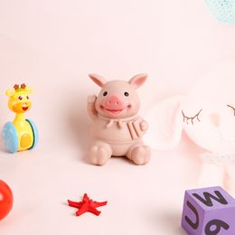 IVITA 5,51 pouces 100% Silicone Reborn Pig Doll with Eyes Realist Art Mini Silicone Piglet Toys for Children Christmas Dolls
